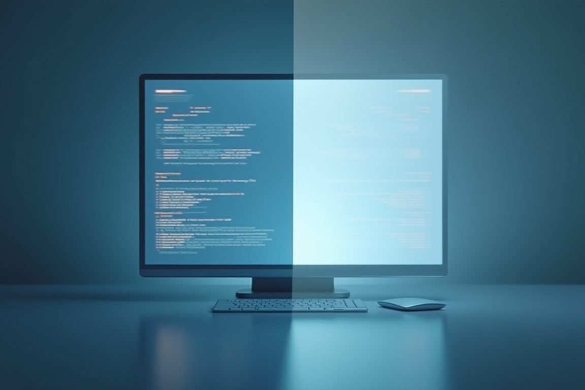 A split screen showing a visible step-by-step AI answer on one side and a blank panel on the other