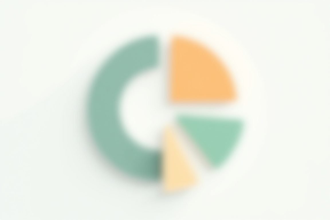 A clean illustration of a diversified portfolio pie chart split into stocks, crypto, real estate, and alternatives, minimalis