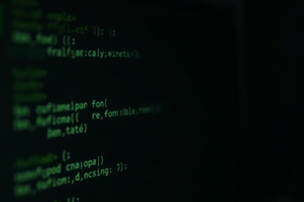 A programmer's screen showing a Python script streaming lines of text data through a terminal, green code on black background
