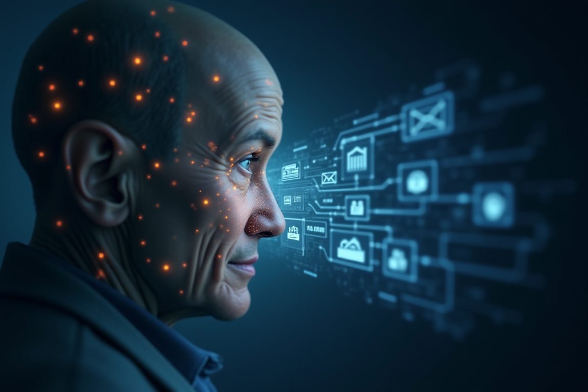 Split-screen illustration showing an old chatbot text interface transforming into a modern glowing AI agent interface with co