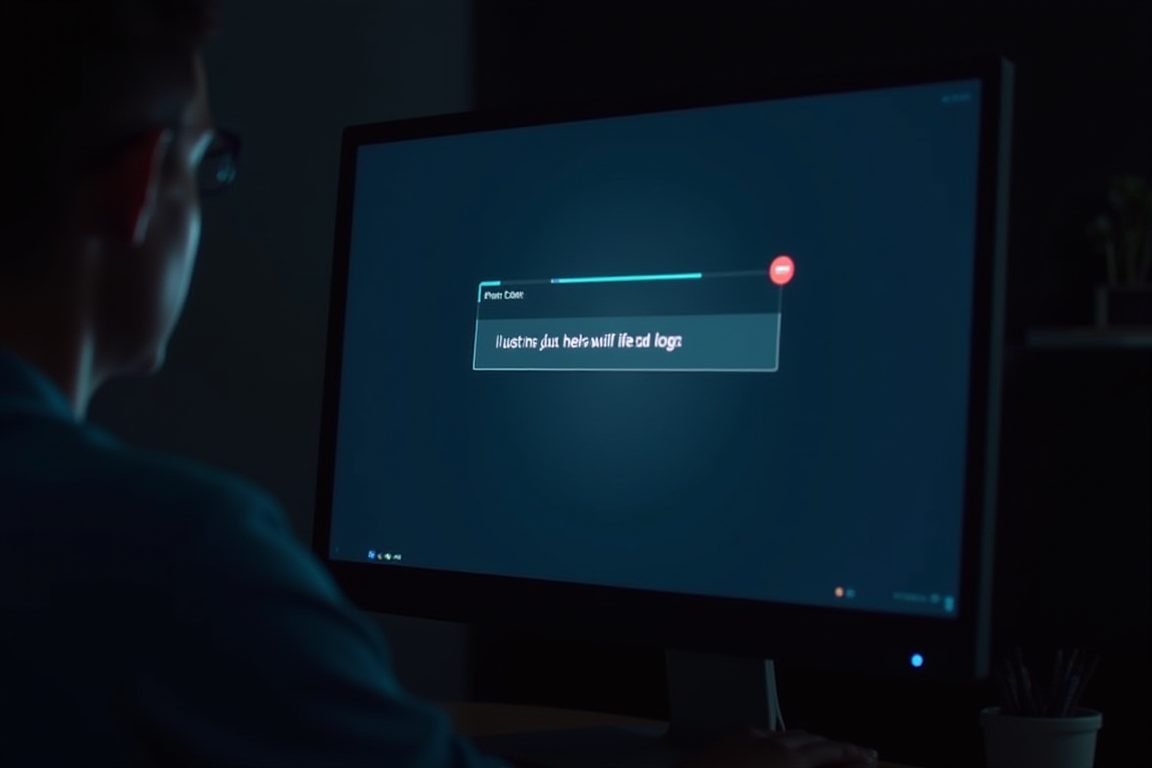 A computer monitor displaying an AI video generation interface with a text prompt box and a video preview window, viewed over